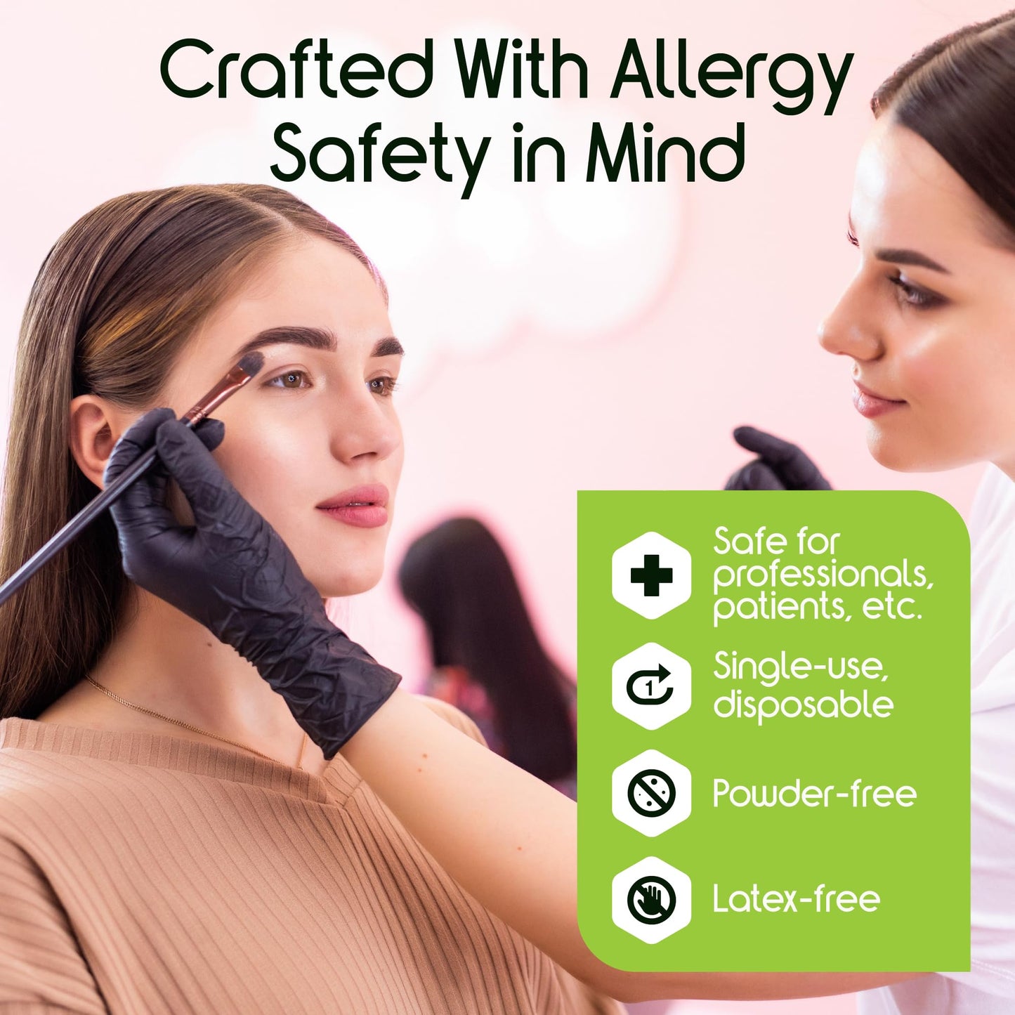 Inspire Black Nitrile Disposable Gloves | 4.5 Nitrile Disposable Safety Medical Cooking Cleaning Black Gloves