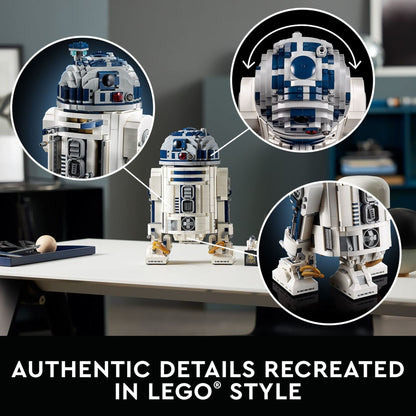 LEGO Star Wars R2-D2 Building Set - Collectible 3D Puzzle for Adults, Ages 18+ - Display for Room or Office Desk - Info Plaque Included - Gift Idea for Fans - 75308