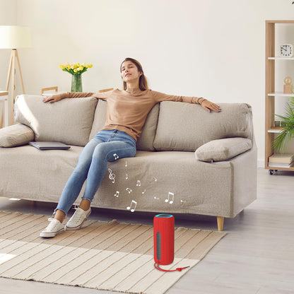 PEICHENG Bluetooth Speaker, Portable Wireless Clear Loud Stereo Sound IPX5 Waterproof with RGB Lights BT5.3 Long Playtime TWS Pairing,for Home Party Outdoor Beach,Great Gift Choice (Red)