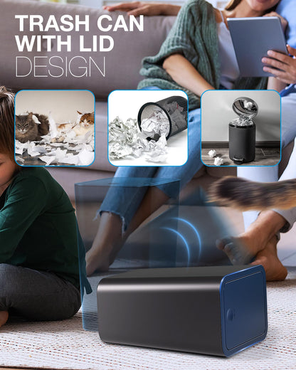 ITCPRL Bathroom Trash Can with Lid, 2 Pack 4 Gallons/15 Liters Garbage Can with Pop-Up Lid, Small Plastic Trash Can, Slim Trash Bin Waste Basket for Bathroom, Bedroom, Office, Living Room(Black)