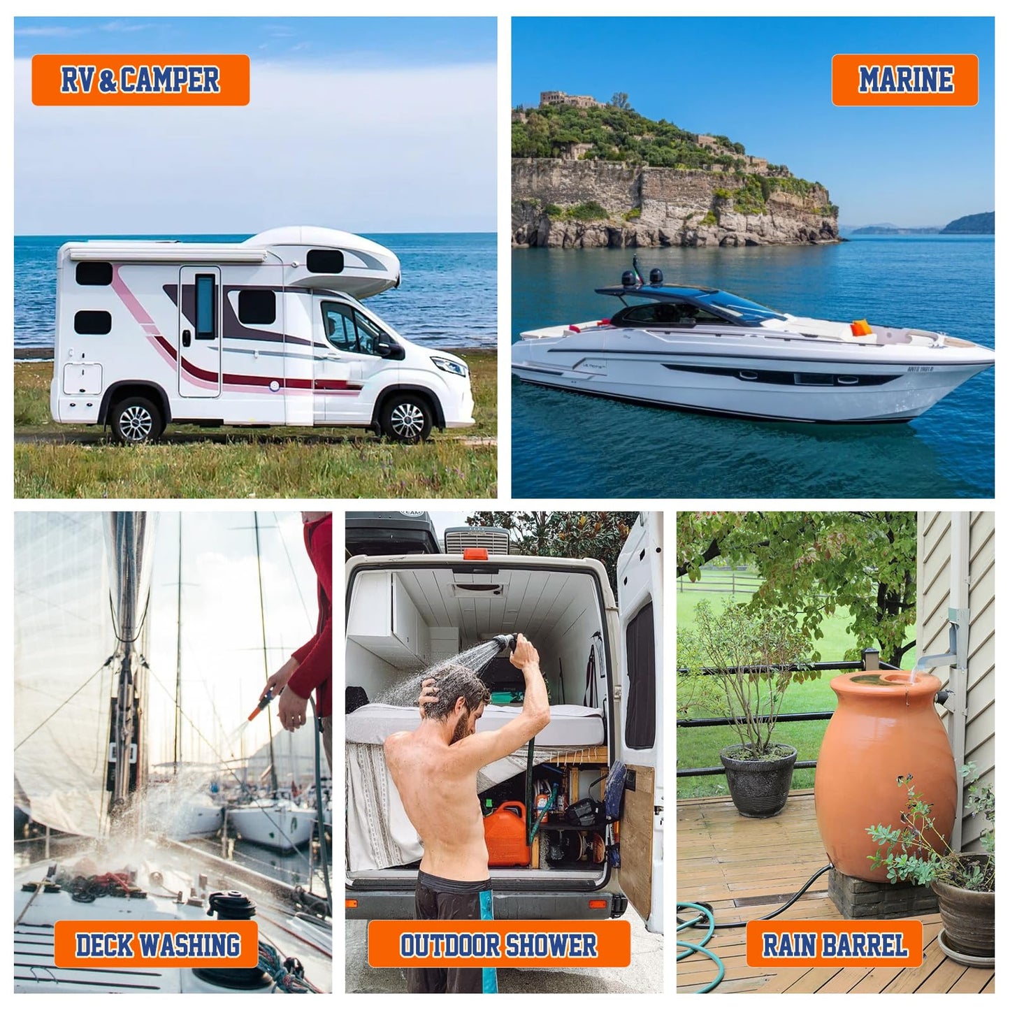 CYKLEKING 12V DC Water Pressure Pump,3.5GPM 45PSI Quiet On Demand RV Water Diaphragm Pump 12 Volt Self Priming Ideal for Camper,Boat,Marine,Travel Trailer,Washdown,Rain Barrel,Outdoor Shower