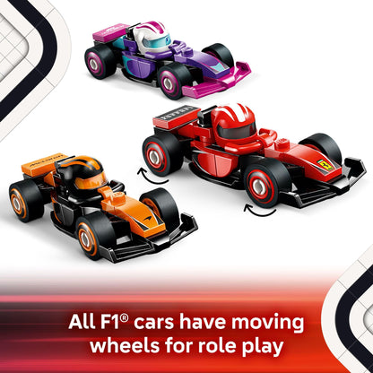 LEGO F1 Collectible Race Cars 6 Pack - Building Set for Boys and Girls, Ages 6+ - Birthday Gift Idea for Racing Fans - Mystery Box with 6 Surprise F1 Model Cars - Great Travel Toy - 66796