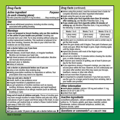 Amazon Basic Care Nicotine Polacrilex Coated Gum 4 mg (nicotine), Cool Mint Flavor, Stop Smoking Aid, 160 Count