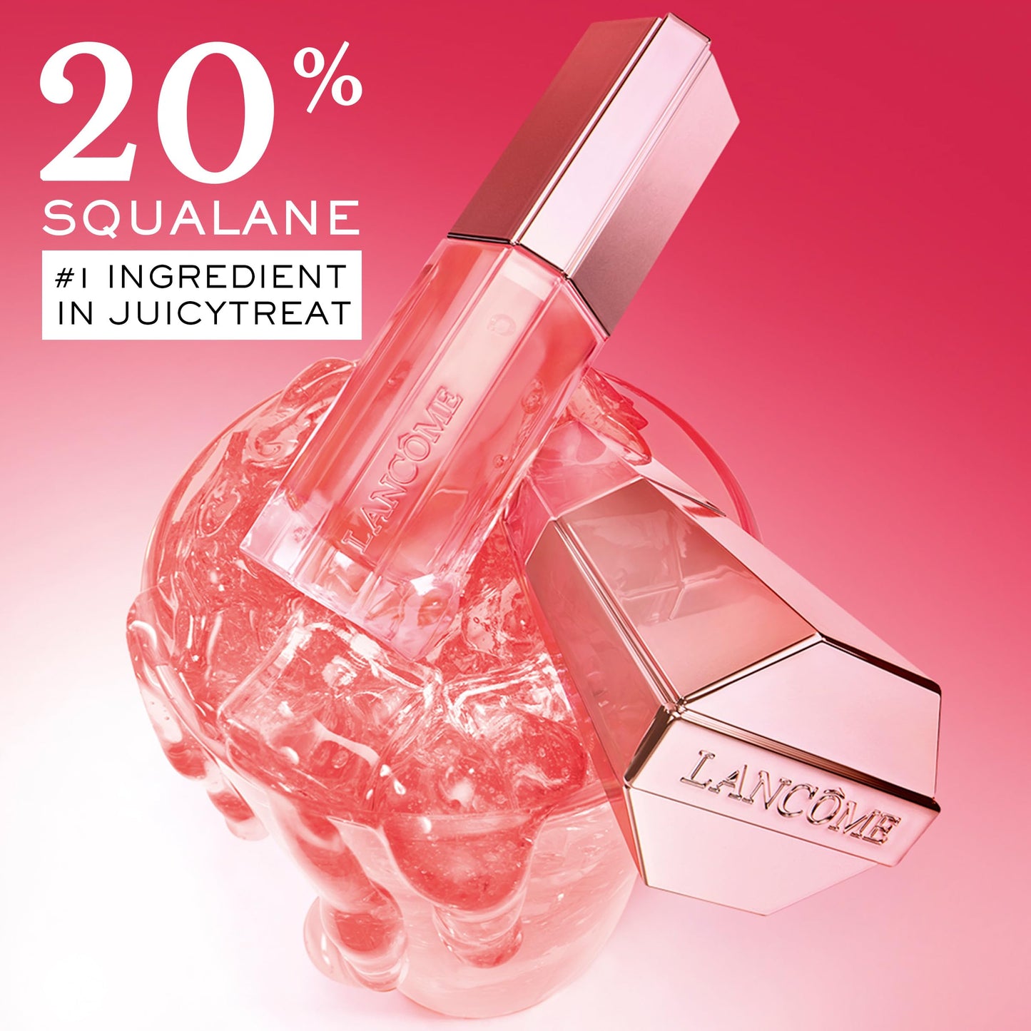 Lancôme Lip Idôle JuicyTreat Oil-in-Gloss -24HR Hydrating Gloss with Squalane for Instant Shine - 10 PINK ÔH LA LA