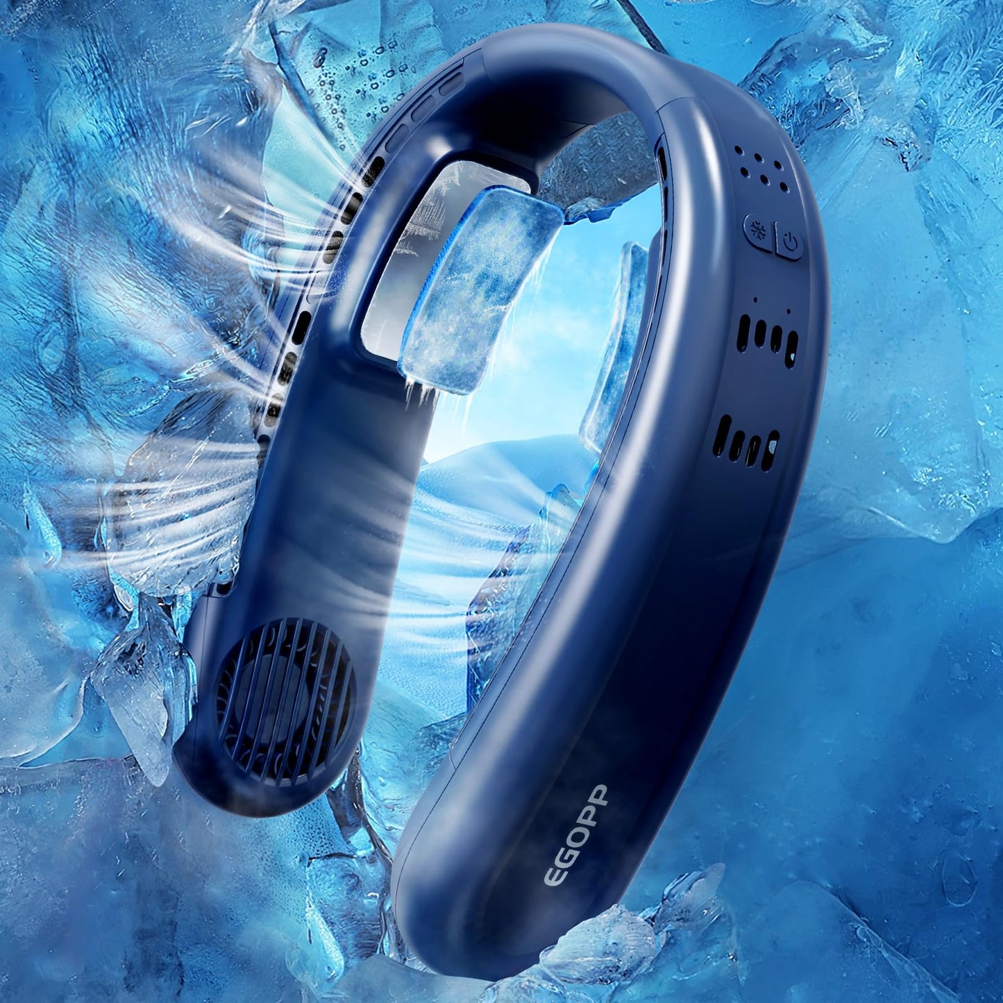 1S Cool Down 30°F Neck Fan with Double Semiconductor Coolers, 360° Surrounded Personal Fans Air Conditioner that Blow Cold Air, 8H lasting Portable Fan with 3 Speed, Gifts for Men Women Outdoor Travel