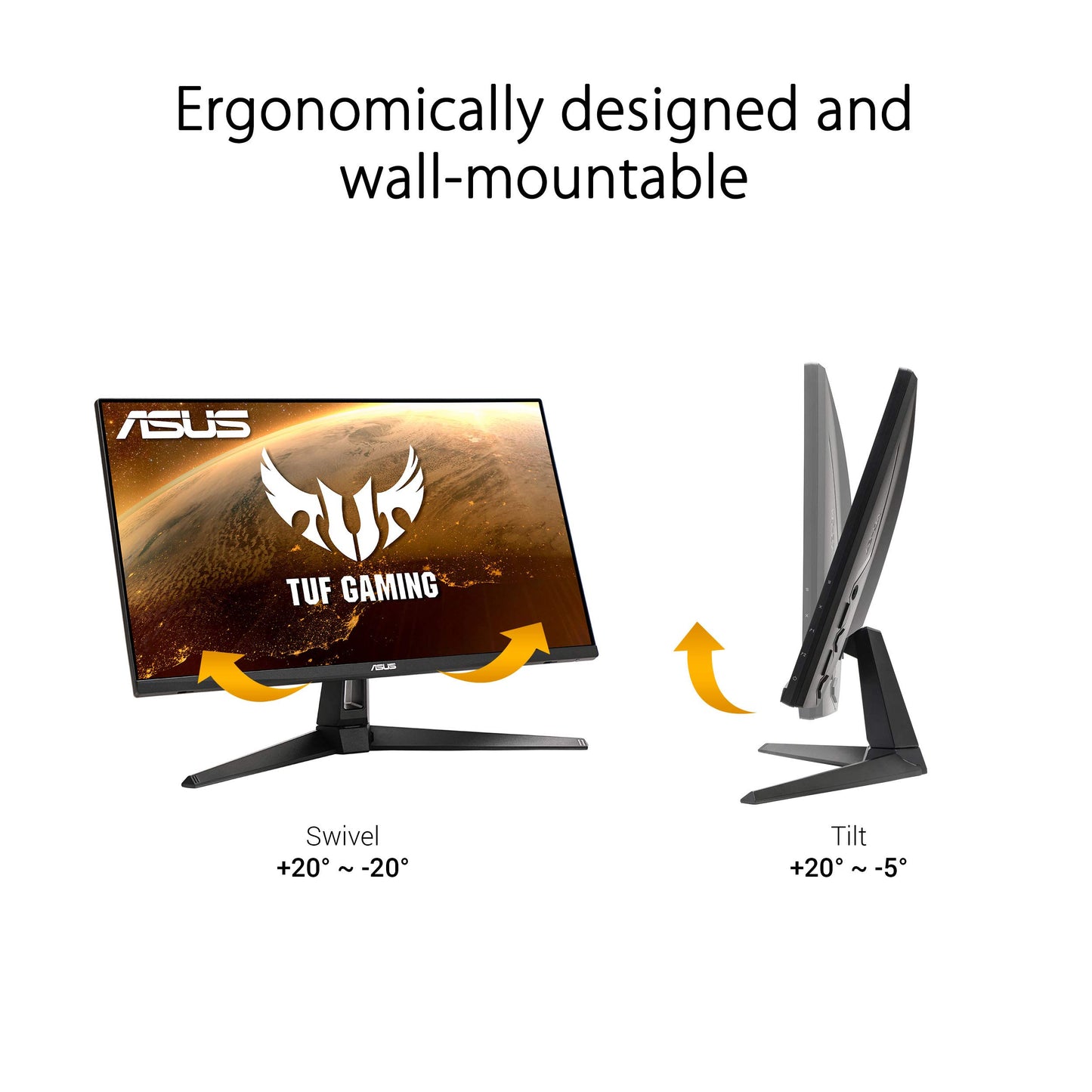 ASUS TUF Gaming 27" 2K HDR Monitor (VG27AQ1A) - QHD (2560 x 1440), IPS, 170Hz (Supports 144Hz), 1ms, Extreme Low Motion Blur, Speaker, G-SYNC Compatible, VESA Mountable, DisplayPort, HDMI,BLACK