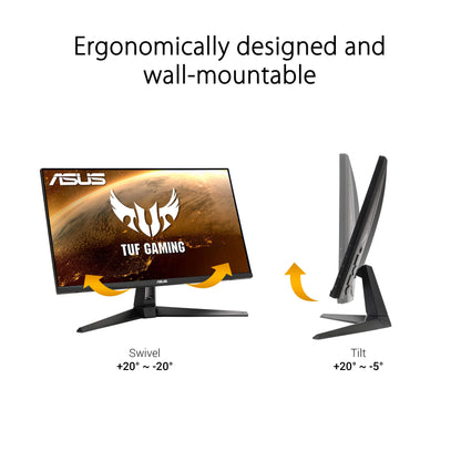 ASUS TUF Gaming 27" 2K HDR Monitor (VG27AQ1A) - QHD (2560 x 1440), IPS, 170Hz (Supports 144Hz), 1ms, Extreme Low Motion Blur, Speaker, G-SYNC Compatible, VESA Mountable, DisplayPort, HDMI,BLACK