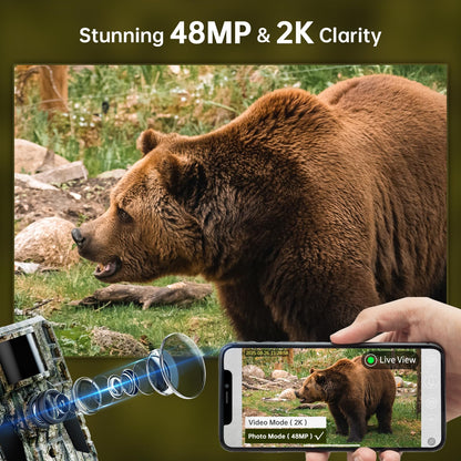 SEHMUA 3rd Cellular Trail Cameras with 48MP Photo 2K Live Streaming, 4G LTE Unlimited Data Plan Built-in SIM Card, 4W Solar Powered Game/Deer Cam No Glow Flash with Motion Activated