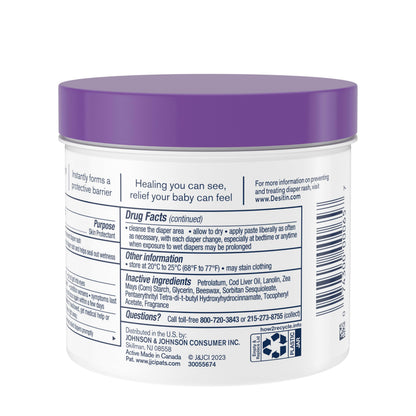 Desitin Maximum Strength Baby Diaper Rash Cream, 40% Zinc Oxide for Treatment, Relief & Prevention, Hypoallergenic, Phthalate- & Paraben-Free Paste, Protects Skin For Up To 12 Hours, 16 oz