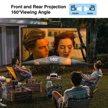 Outdoor-Projector-Screen-with-Stand - 120 inch Portable Projector Screen Indoor Outdoor Projector Screens 16:9 4K HD Lightweight Movie Screen with Carry Bag for Backyard Movie Night