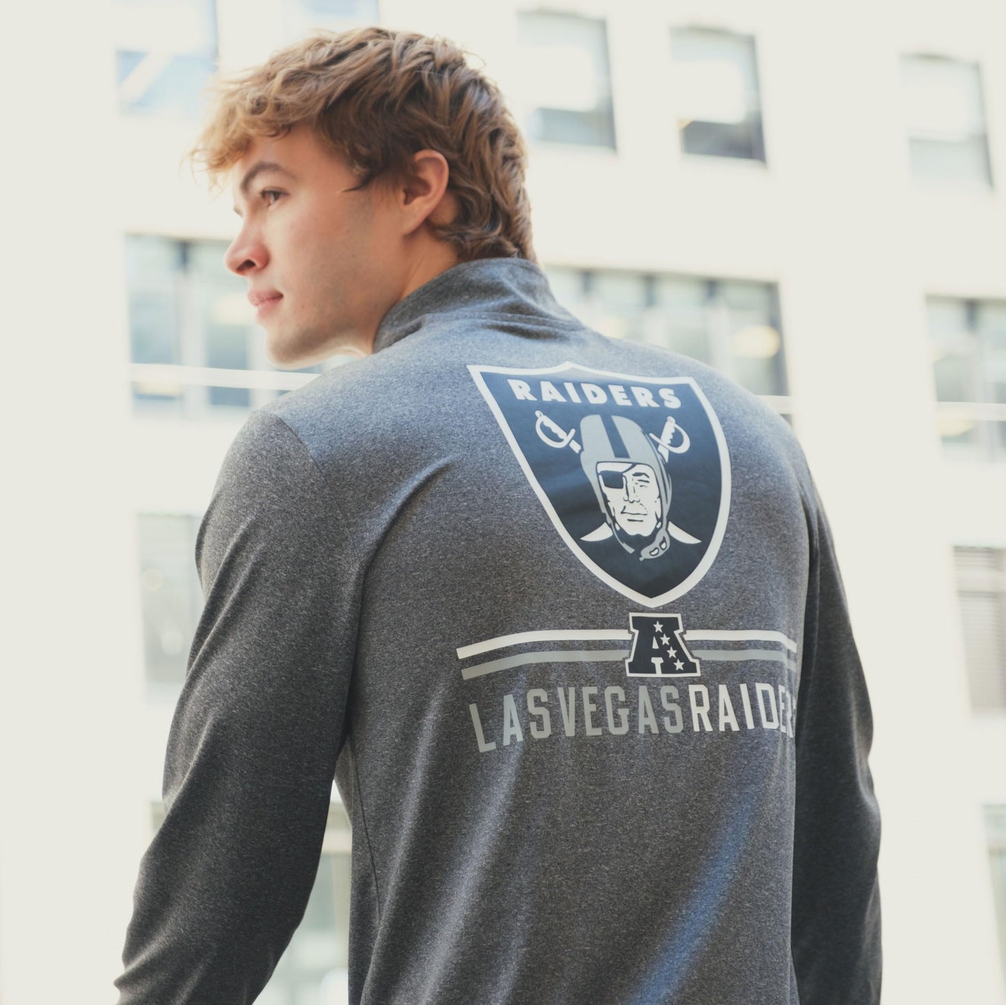 Ultra Game NFL Mens Active Quarter Zip Long Sleeve Shirt