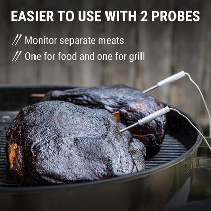 ThermoPro 650 ft Wireless Meat Thermometer Digital for Grilling and Smoking, 2 Probes Bluetooth Meat Thermometer for Cooking Turkey Fish Beef, Rechargeable Smoker Accessories for BBQ Oven