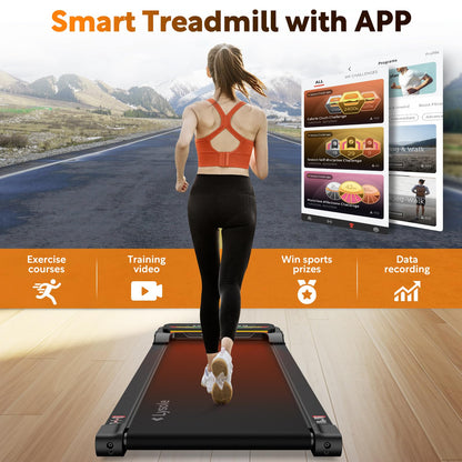 Lysole Walking Pad Treadmill with Incline,Treadmills for Home and Office,340 Lb Capacity,4 in 1 Portable Under Desk Treadmill with APP and Remote Control,Large LED Display