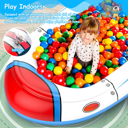 Kiddie Pool for Toddlers, Splash Pad for Kids Ages 4-8, 68" Inflatable 3-in-1 Swimming Pool for Kids, Backyard and Outside Sprinkler Play Mat Wading Pool for 3 4 5 6 Year Old Kids