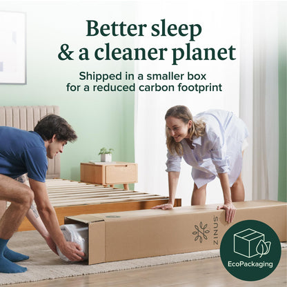 Zinus 6 Inch Full Green Tea Memory Foam Mattress [New Version], Fiberglass Free, Medium Firm Feel, Zoned Pressure Relief, Certified Safe Foams & Fabric, Mattress in A Box