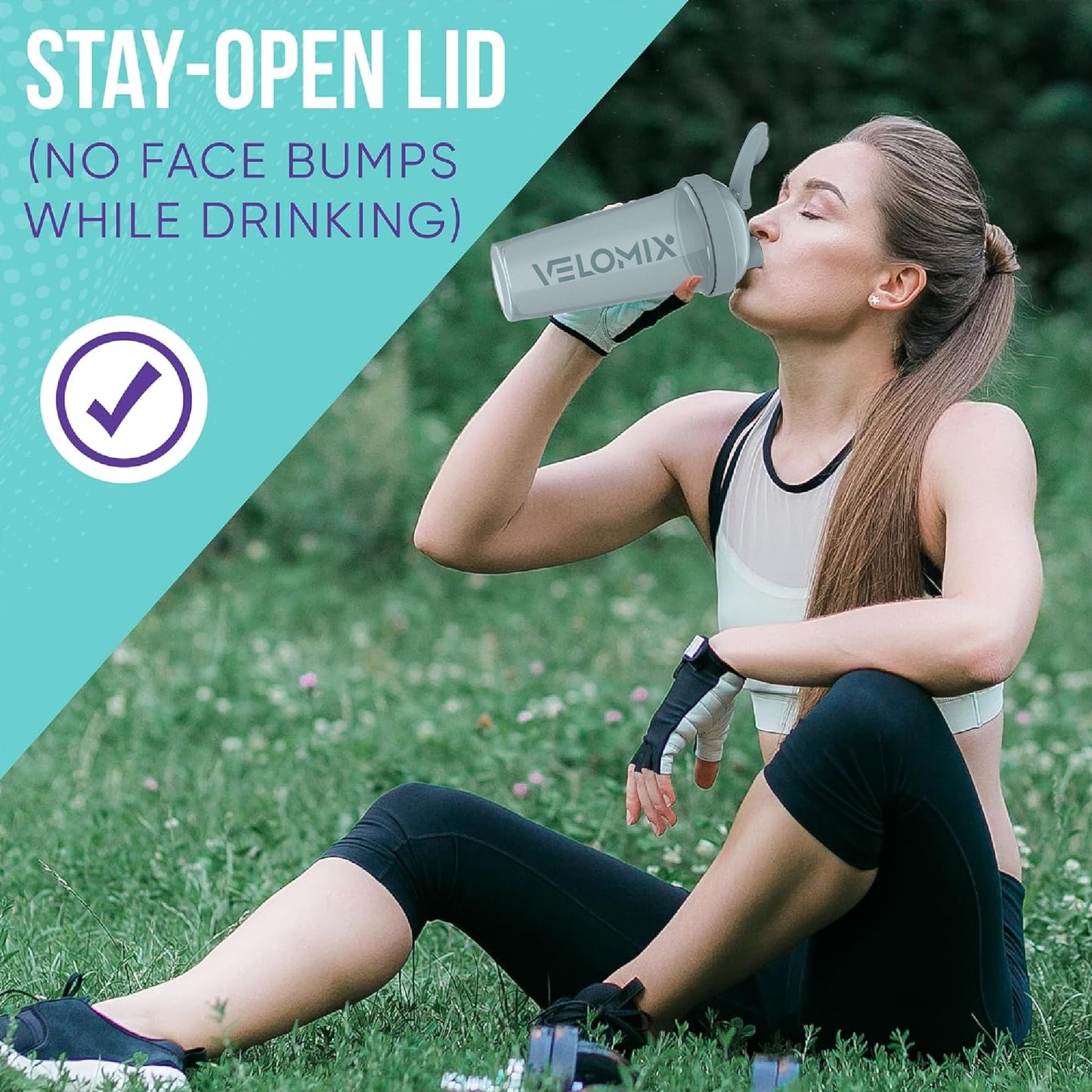 VELOMIX -4 PACK 28 Oz Protein Shaker Bottle for Protein Mixes - 4x Wire Whisk | Leak Proof Shaker Cups for Protein Shakes | Protein Shaker Bottle Pack | Protein Shake Cup (Aqua Depths)