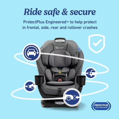 Graco Extend2Fit Convertible Baby Car Seat, Rear and Forward Facing, Adjustable Extension Panel for Extra Legroom, Cullen