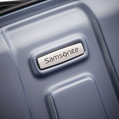 Samsonite Centric Hardside Expandable Luggage with Spinner Wheels, Blue Slate, Checked-Medium 24-Inch