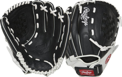Rawlings | Shutout Fastpitch Softball Glove | RHT | 12' | Basket Web | Black / White