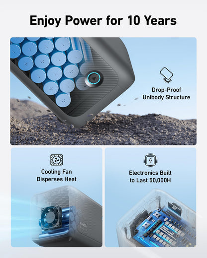 Anker SOLIX BP1000 Expansion Battery (1056Wh), LiFePO4 Batteries with 10-Year Lifespan, 1056Wh Extra Battery SOLIX C1000
