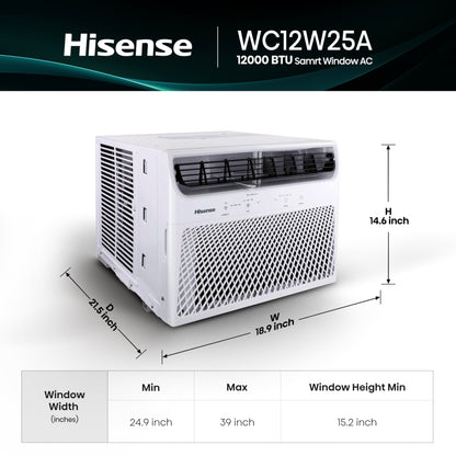 Hisense WC12W25A 12,000 BTU Smart Window Air Conditioner, White