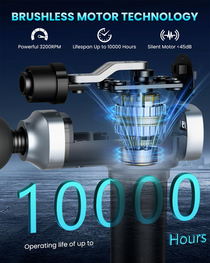 CAMEFER Deep Tissue Massage Gun, Portable Percussion Electric Muscle Massager for Pain Relief, Handheld Massagers with 30 Speeds & 6 Attachments for Back and Neck, Gifts for Men Women