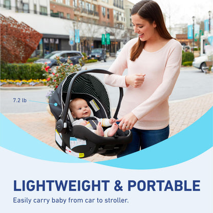 Graco SnugRide Lite LX Infant Car Seat, Lightweight Rear-Facing Seat for Babies 4–30 lb, 4-Position Adjustable Base, LATCH Installation & ProtectPlus Engineered, Studio