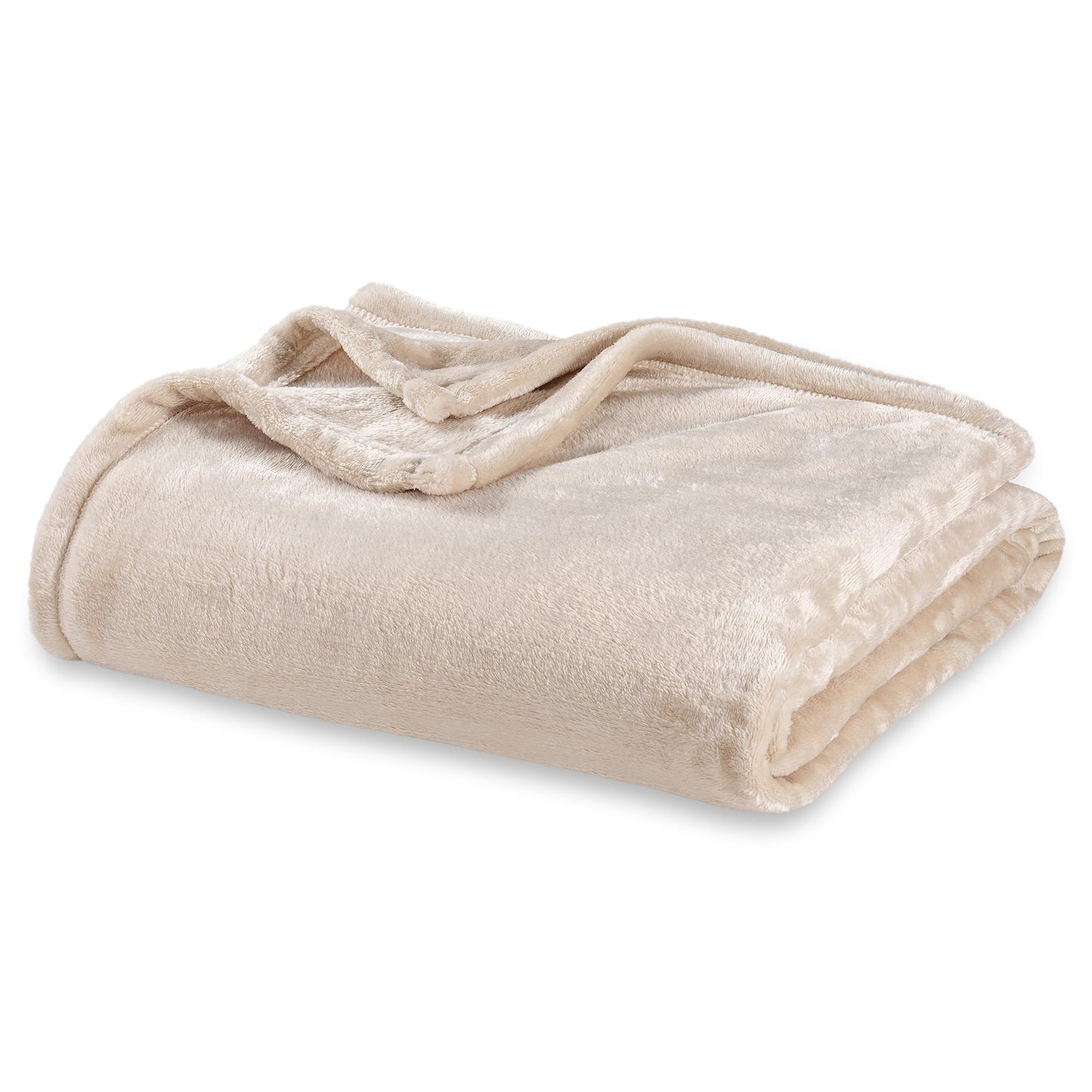Berkshire Blanket Classic VelvetLoft® Solid Bed Blanket Queen Size, Lightweight Soft Fuzzy Plush Blanket for Bed and Couch, Grain, 90x90 Inches
