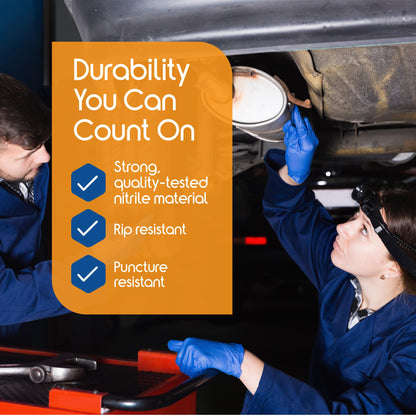 Inspire Cobalt Blue Nitrile Disposable Gloves | 4.5 Nitrile Safety Medical Exam Cooking Cleaning Disposable Chemo Gloves (Blue - Box of 100, Large)