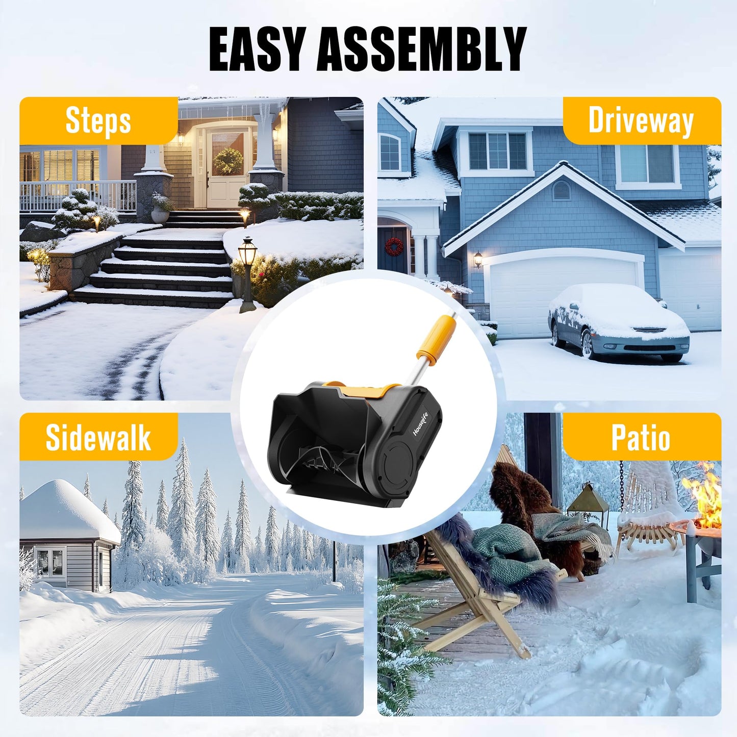 Cordless Snow Shovel Compatible with DeWalt 20V MAX Battery (Tool Only), 11" Lightweight Electric Snow Blower with 20FT Max Throw & Adjustable Handle, Snow Thrower for Driveway, Deck, Patio & Steps