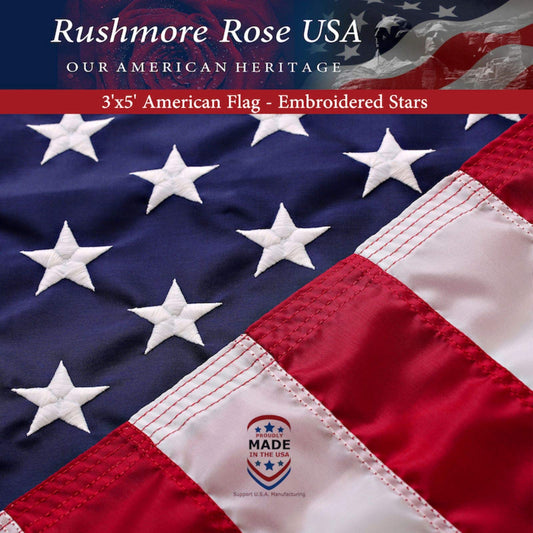 American Flag | American Flags for Outside 3X5 |100% Made in USA Flags - US Flag 3X5 Heavy Duty Outdoor with Embroidered Stars and Sewn Stripes | Flag for Outside - FMAA Certified