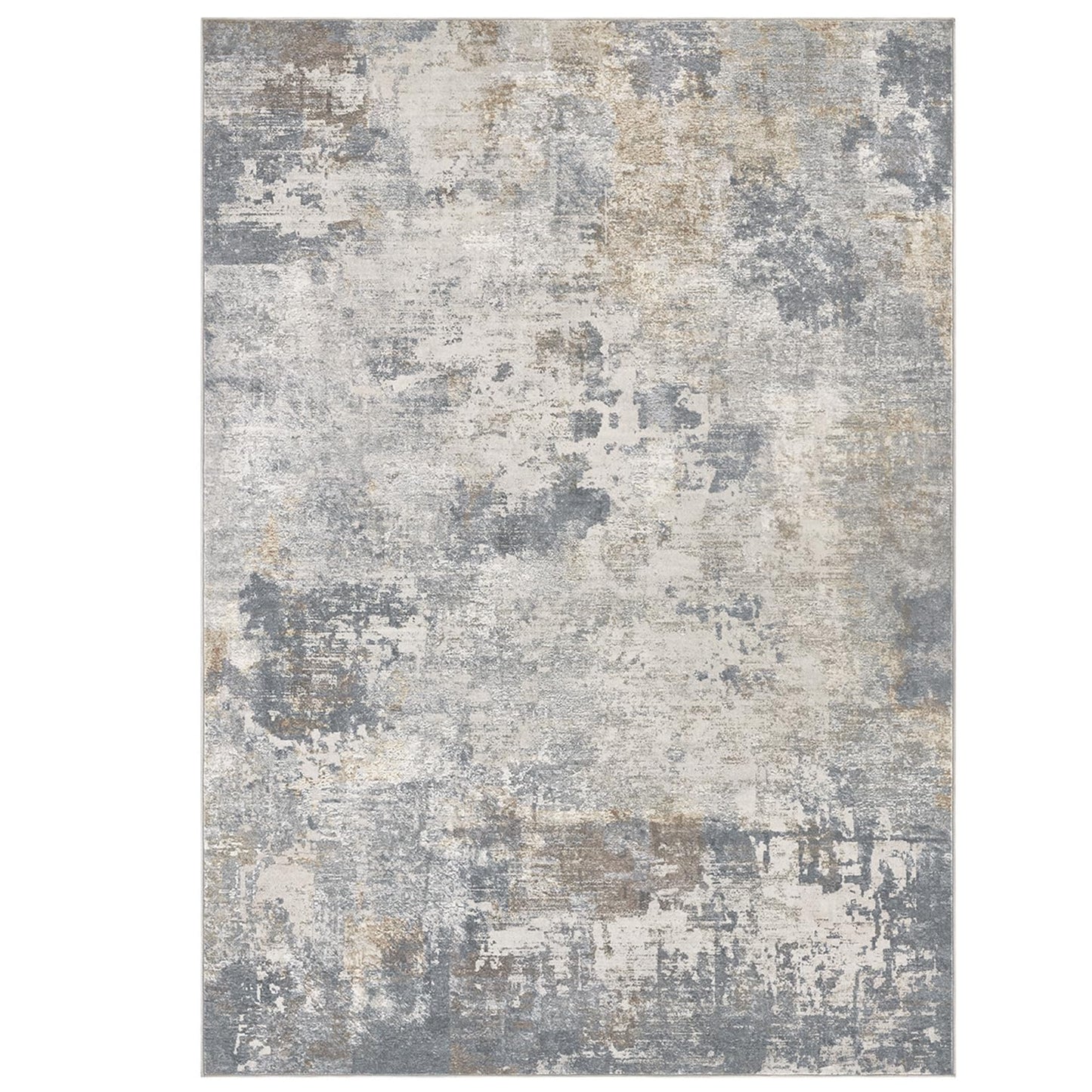 UERMEI 9x12 Area Rug Living Room Rugs - Washable Neutral Modern Abstract Soft Thin Large Rug Indoor Floor No Slip Rug Carpet for Bedroom Under Dining Table Home Office Decor - Blue Grey