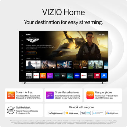 VIZIO 50-inch MQX-Series 4K 120Hz QLED HDR10+ Smart TV with Dolby Vision, Active Full Array, 240Hz @ 1080p PC Gaming, WiFi 6E, Apple AirPlay, Chromecast Built-in, M50QXM-K01, 2023 Model