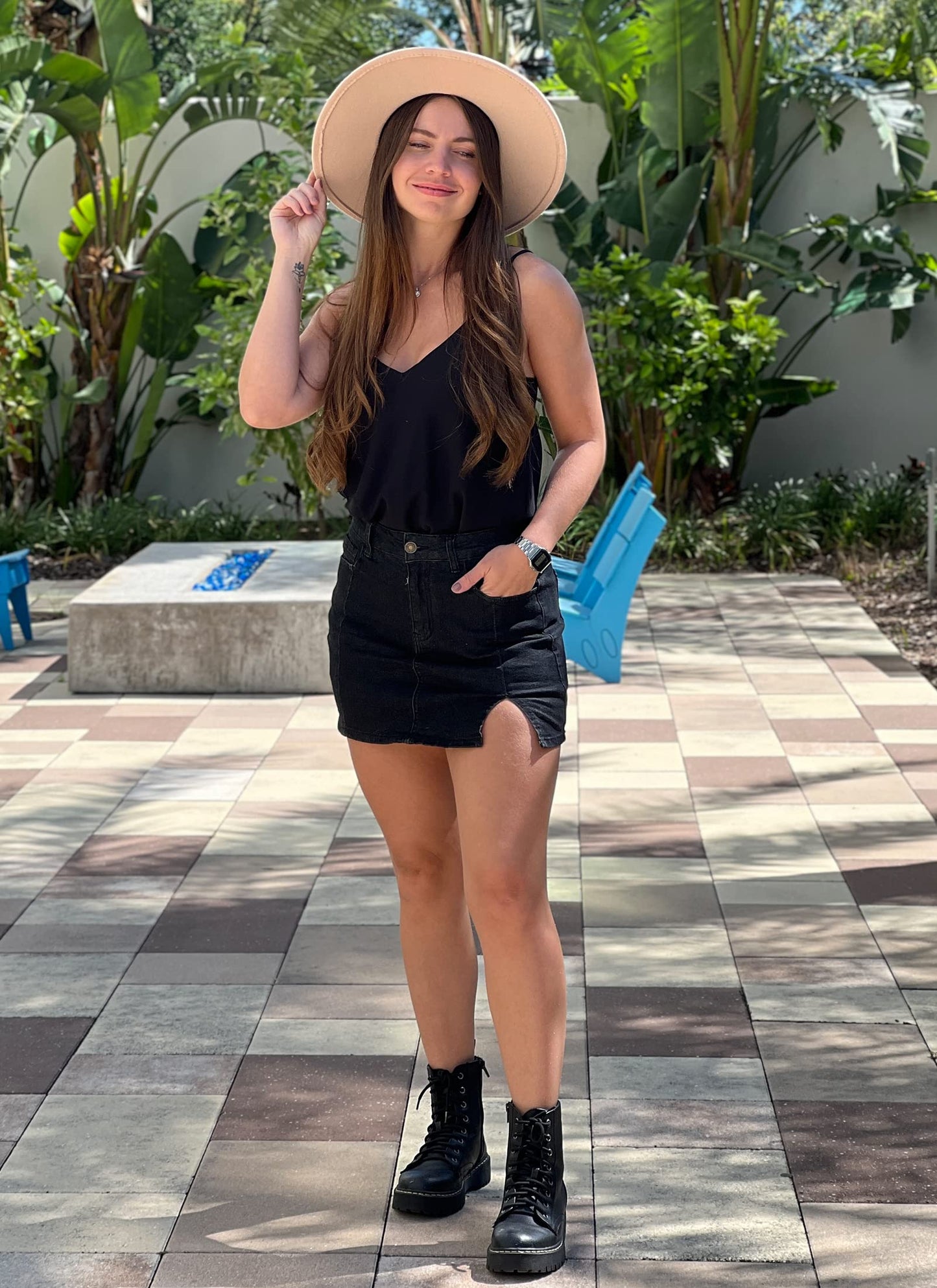 luvamia Skorts Skirts for Women Denim Mini Skirt Side Slit with High Waisted Jean Shorts Stretchy Black Skirt High Waisted Jean Shorts Denim Skorts Skirts for Women Casual Soft Black Size X-Small