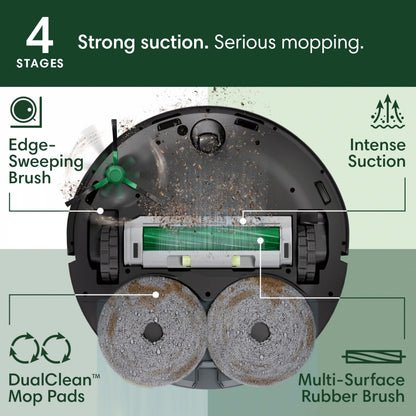 iRobot Roomba Plus 405 (G185) Combo Robot Vacuum & Mop with AutoWash Dock - Spinning Mop Pads, Self-Empties, Pad Washing & Drying, Self-Cleaning, Pad-Lift, LiDAR Navigation