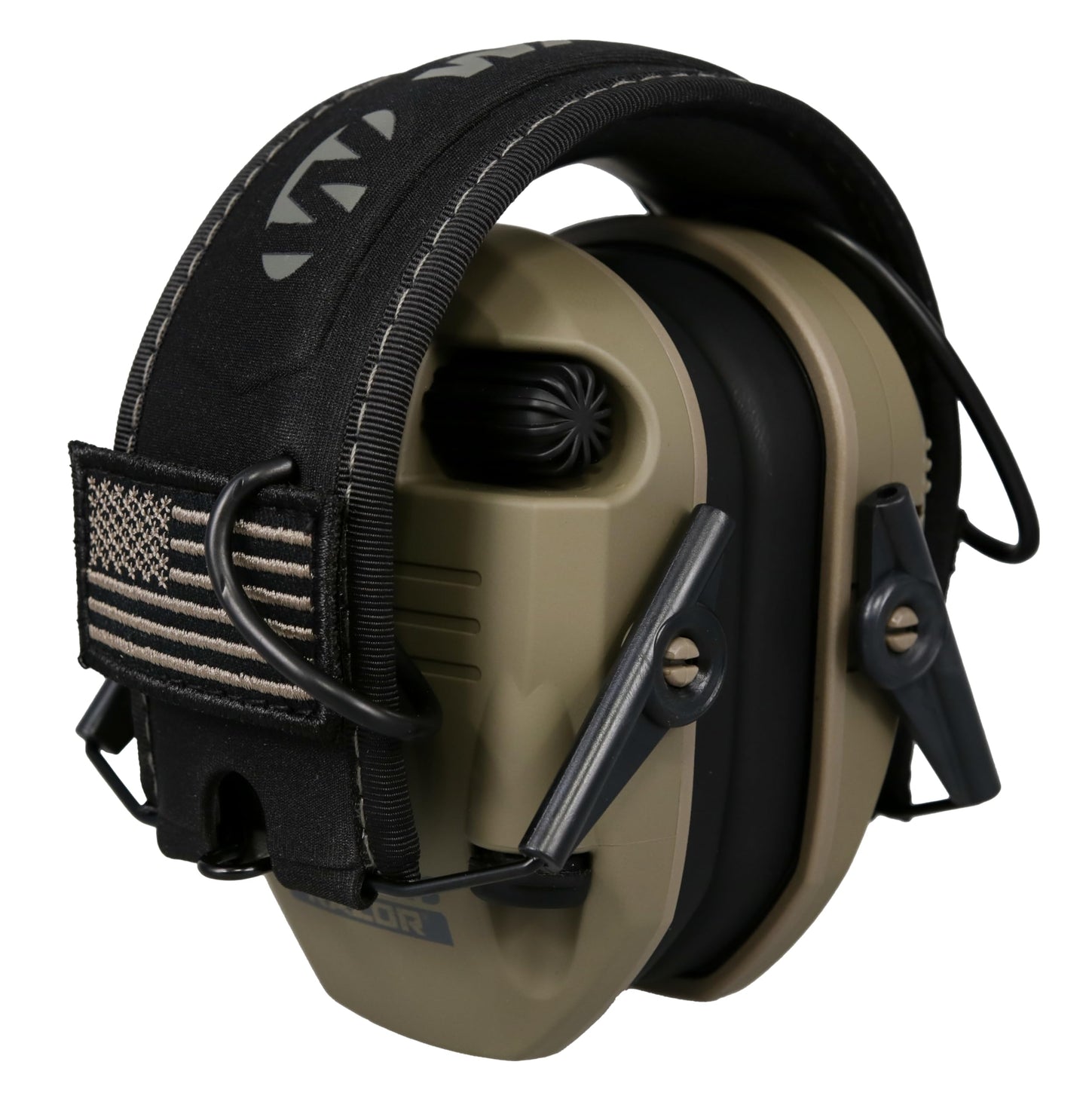 Walkers Razor Slim Shooter Electronic Folding Ear Protection Muffs, Tan Patriot
