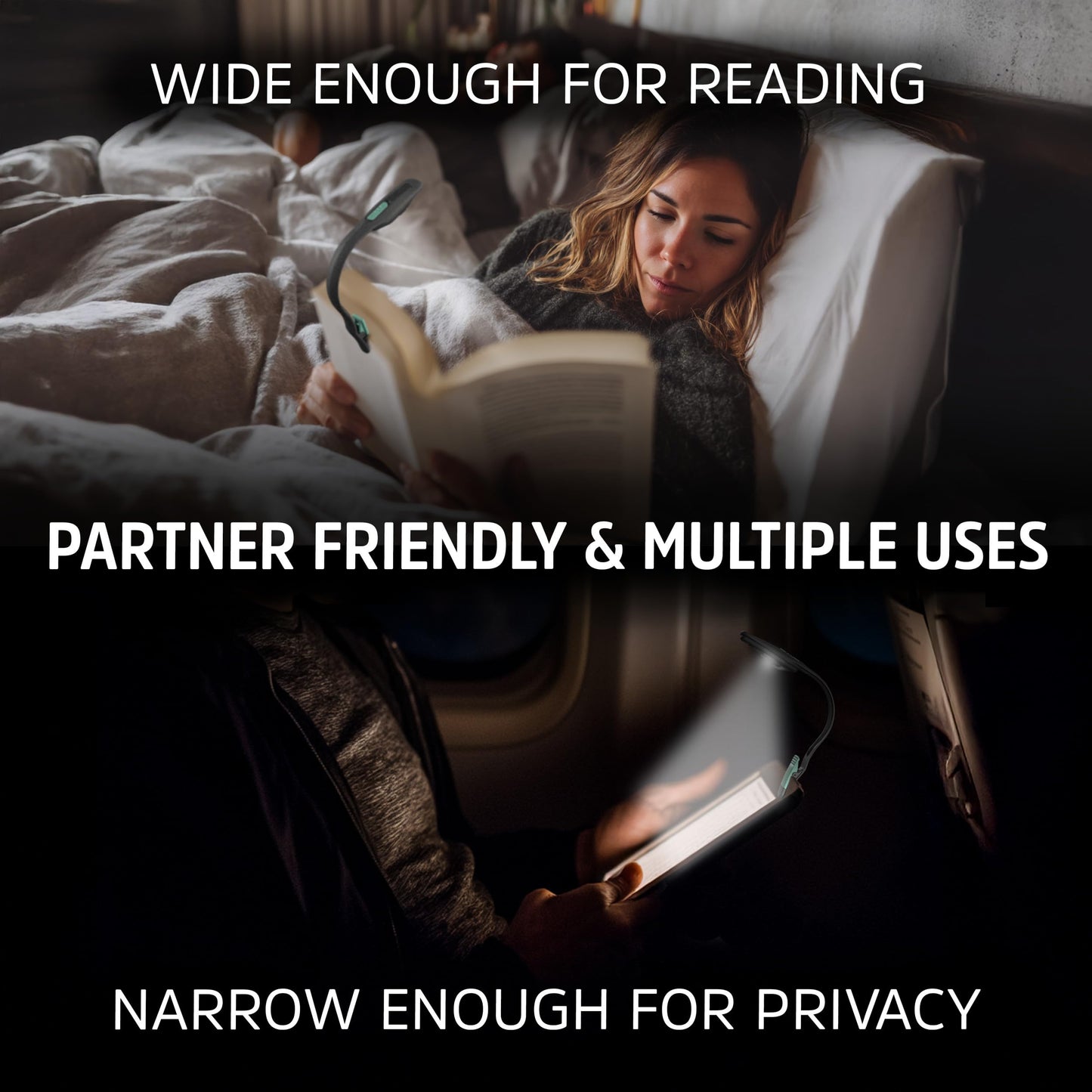 Energizer Flex-R LED Rechargeable Book Light for Reading in Bed, Reading Light with Warm LED Color, Long-Lasting and Lightweight