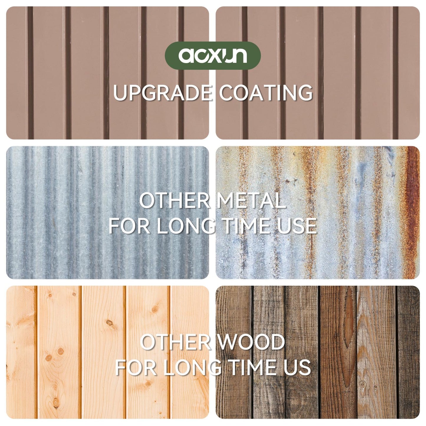 Aoxun 6.2x4 FT Shed Outdoor Storage Shed with Lockable Doors & Slooping Roof Metal Garden Tool Shed for Backyard, Patio, Poolside (Brown)