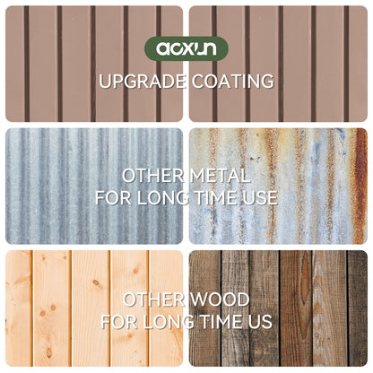 Aoxun 6.2x4 FT Shed Outdoor Storage Shed with Lockable Doors & Slooping Roof Metal Garden Tool Shed for Backyard, Patio, Poolside (Brown)