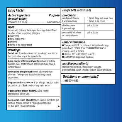 Amazon Basic Care Allergy Relief Loratadine Tablets 10 mg, 300 Count (Packaging may vary)