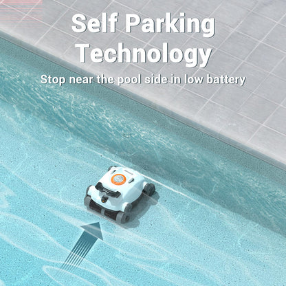 Gosvor Pivot Cordless Robotic Cleaner,Wall Climbing,Extended Battery Life,Self-Parking,Automatic Pool Vacuum for Inground Pools up to 1,100 Sq.ft,White