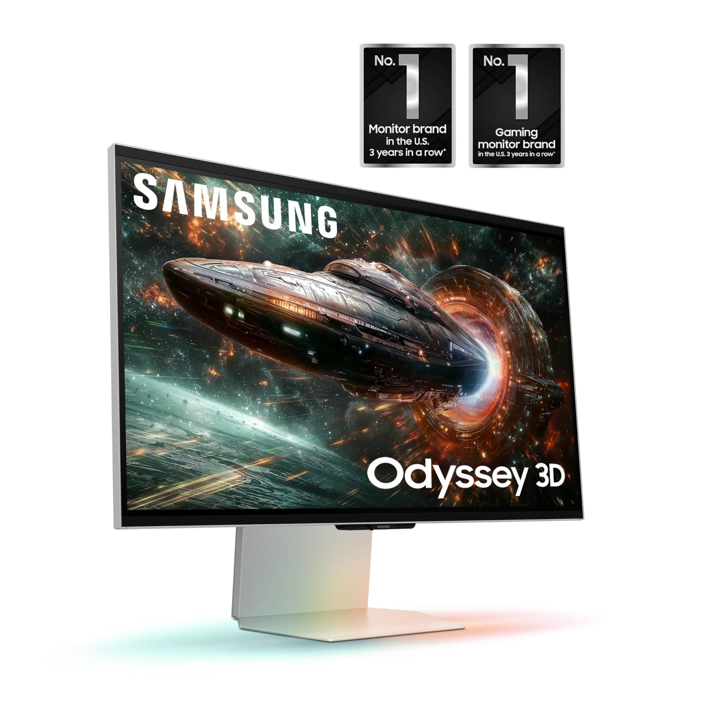 SAMSUNG 27-inch Odyssey 3D G90XF + $300 Amazon Gift Card, 4K, 165Hz, Gaming Monitor, 1ms Response Time, AMD FreeSync™ Premium, Ergonomic Stand, LS27FG900XNXZA, 2025