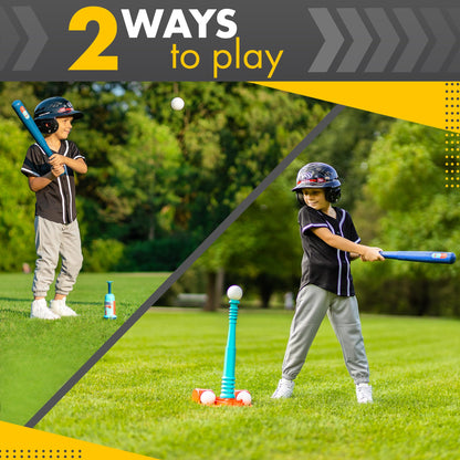 TOMLEON T Ball Stand for Kids and Toddlers 1-3, 3-5, 5-8. Baseball Set With 6 Large Balls, Adjustable Tball Batting Tee, and Pitching Machine. T-Ball Sets With Bat and Ball