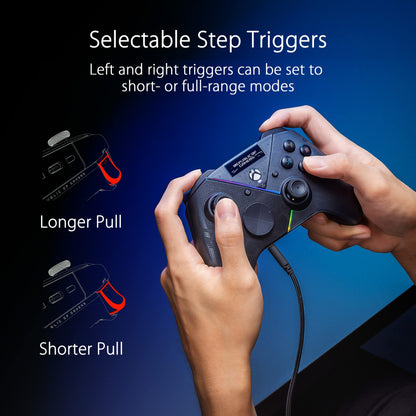 ASUS ROG Raikiri Pro OLED Display, tri-Mode connectivity, remappable Buttons&triggers, 4 Rear Buttons, Step&Linear triggers, Adjustable Joystick Sensitivity, 3.5mm Jack with ESS DAC, for PC and Xbox