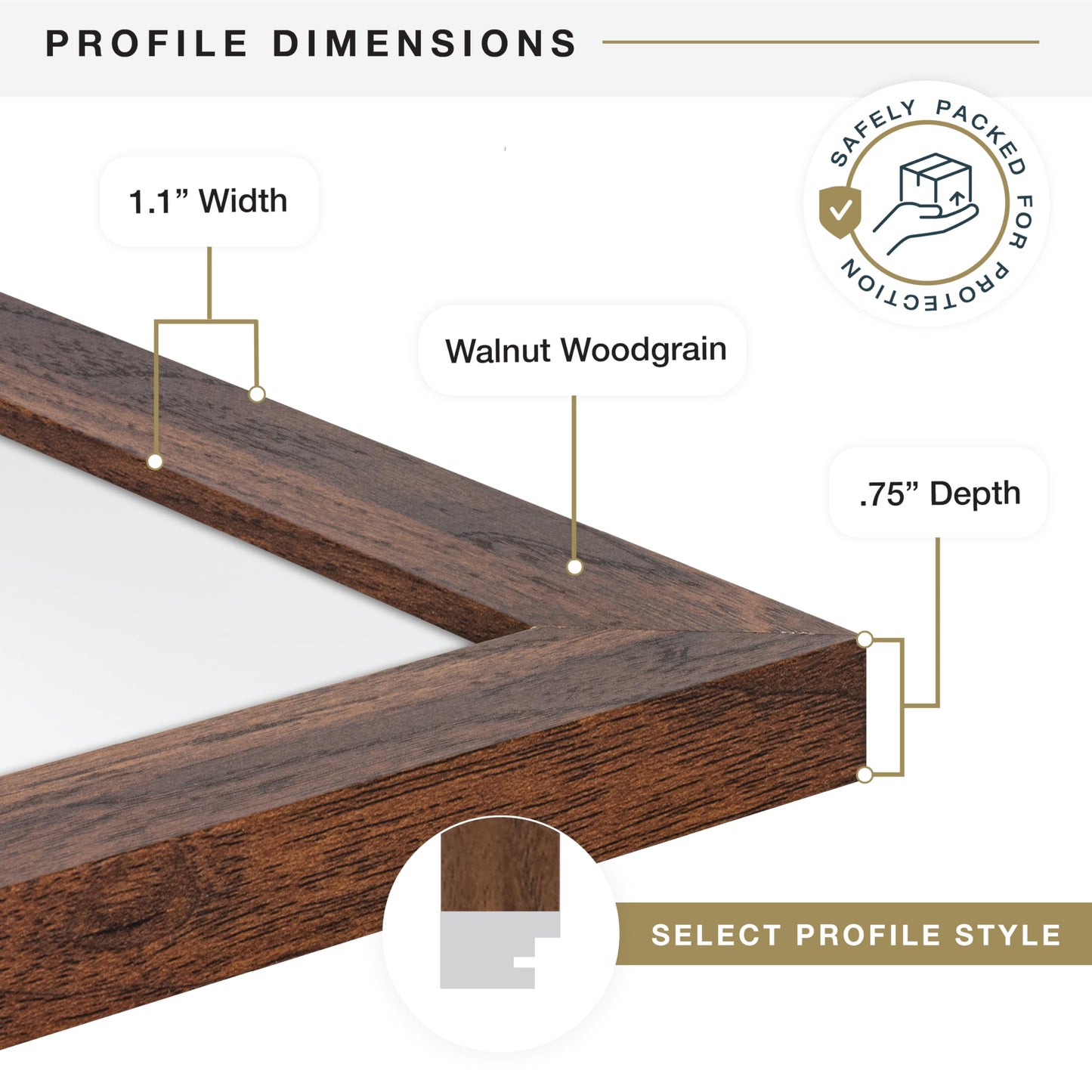 MCS Studio Gallery 18x24 Poster Frame Walnut Woodgrain, Vertical & Horizontal Wall Hanging Large Picture Frame for Photos, Posters & Art Prints (1-Pack)