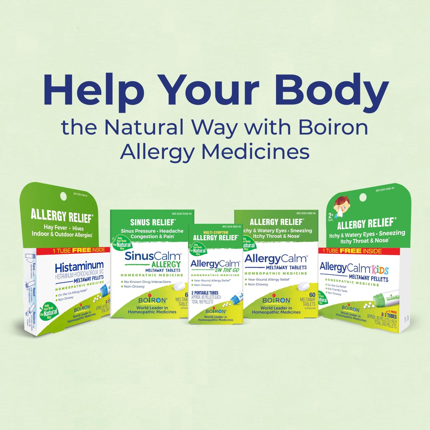 Boiron AllergyCalm Tablets for Relief from Allergy and Hay Fever Symptoms of Sneezing, Runny Nose, and Itchy Eyes or Throat - 120 Count