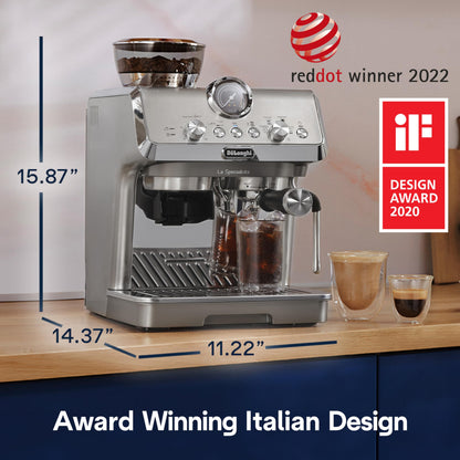 De'Longhi La Specialista Arte Evo Espresso Machine with Cold Brew, Manual Milk Frother, Barista Kit for Latte, Cappuccino, Built-in Grinder, EC9255M