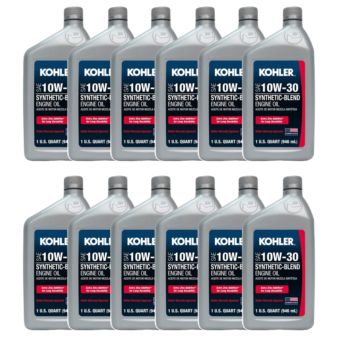 Case of Kohler Synthetic Blend Universal 10W-30 Oil - 25 357 64-S, 2535764-S, 2535764S