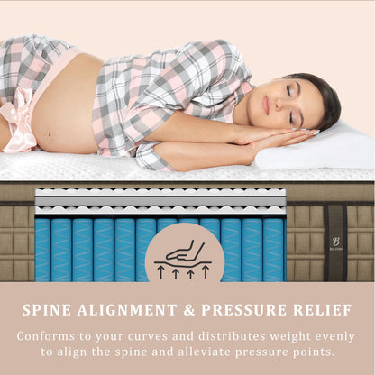 BedStory Extra Firm King Mattress 12 inch - Pain-Relieving Hybrid Mattress for Extra Lumbar & Hip Support - No Sagging Bed in a Box - 365-Night Trial - No Odor, Fiberglass-Free, CertiPUR-US Certified