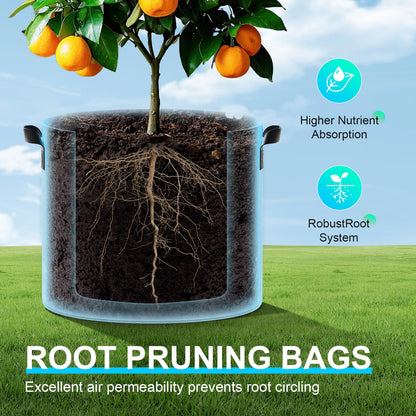 Land Guard 4-Pack Fabric Grow Bags 5 Gallon, 300G Thickened Nonwoven Plant Grow Bags, Grow Pots for Plants, Growing Bags with Handles, Planting Bags for Vegetables, Black